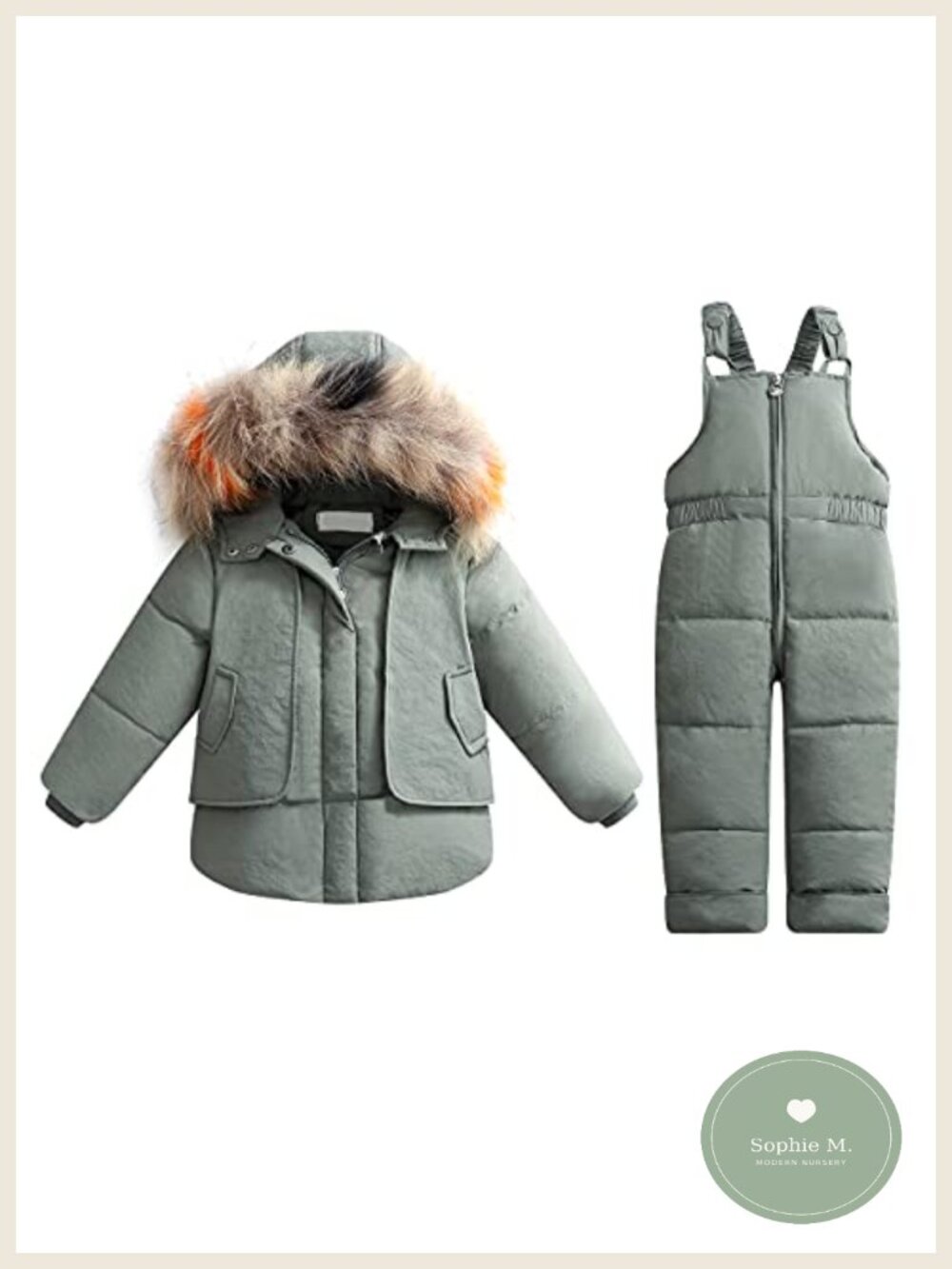 Toddler Snow Suit Winter Jacket and Bib Pants Set